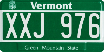 VT license plate XXJ976
