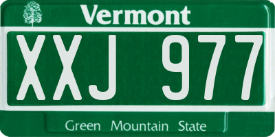 VT license plate XXJ977