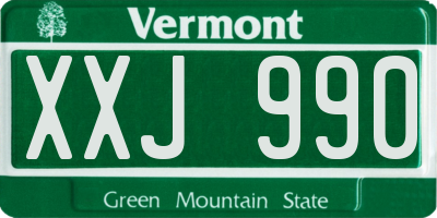 VT license plate XXJ990