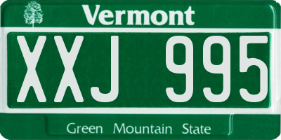 VT license plate XXJ995