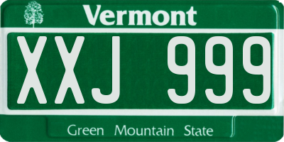 VT license plate XXJ999