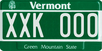 VT license plate XXK000