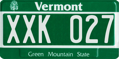 VT license plate XXK027