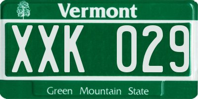 VT license plate XXK029