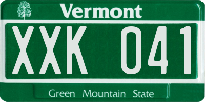 VT license plate XXK041