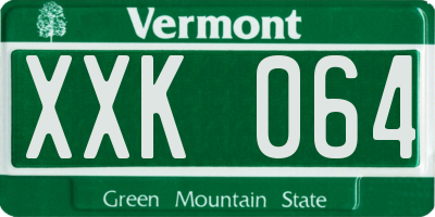 VT license plate XXK064