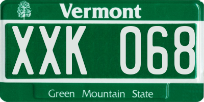 VT license plate XXK068