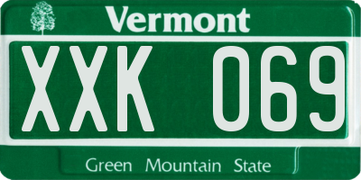 VT license plate XXK069