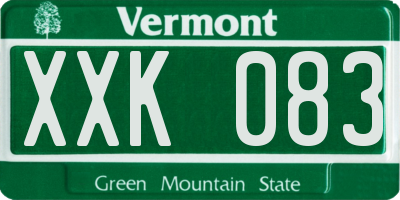 VT license plate XXK083