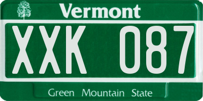 VT license plate XXK087