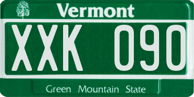 VT license plate XXK090