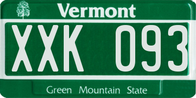 VT license plate XXK093