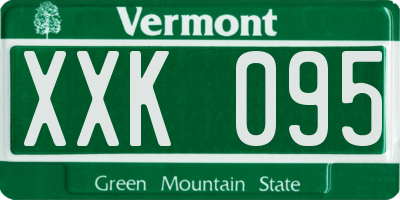 VT license plate XXK095