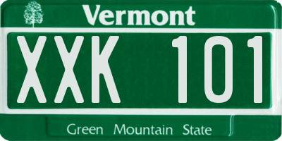 VT license plate XXK101