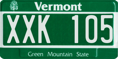 VT license plate XXK105