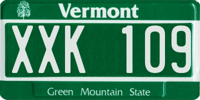 VT license plate XXK109