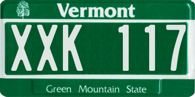 VT license plate XXK117