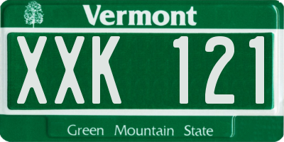 VT license plate XXK121
