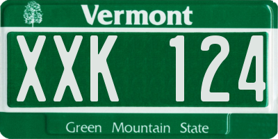 VT license plate XXK124