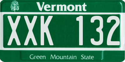 VT license plate XXK132