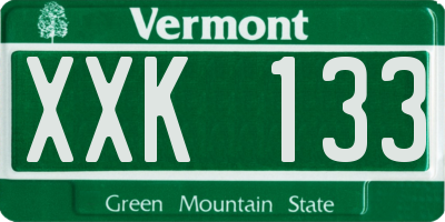 VT license plate XXK133