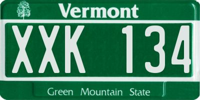 VT license plate XXK134