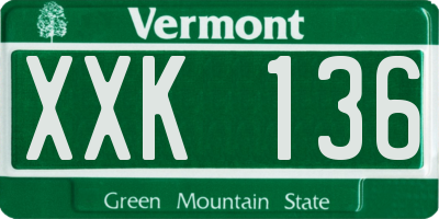VT license plate XXK136