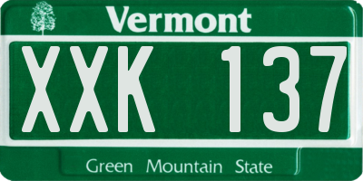 VT license plate XXK137