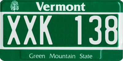 VT license plate XXK138