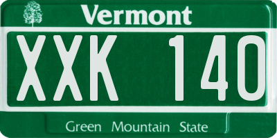 VT license plate XXK140