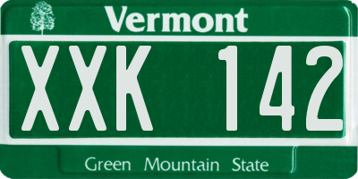 VT license plate XXK142