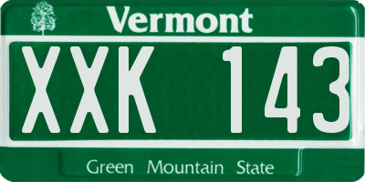 VT license plate XXK143
