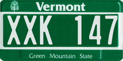 VT license plate XXK147