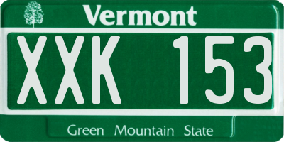 VT license plate XXK153