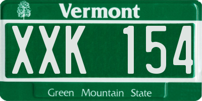 VT license plate XXK154