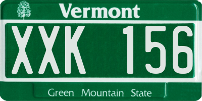 VT license plate XXK156