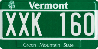 VT license plate XXK160