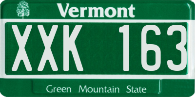 VT license plate XXK163