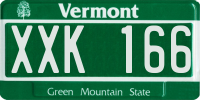VT license plate XXK166