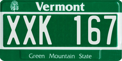 VT license plate XXK167