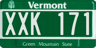 VT license plate XXK171