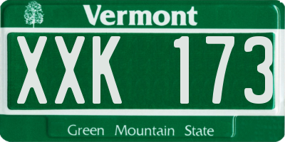 VT license plate XXK173