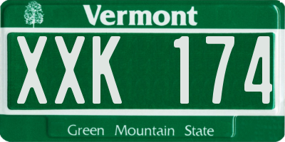 VT license plate XXK174