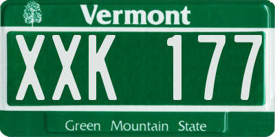 VT license plate XXK177