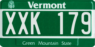 VT license plate XXK179