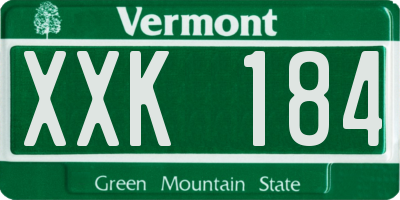 VT license plate XXK184