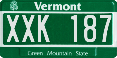 VT license plate XXK187
