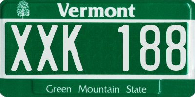 VT license plate XXK188