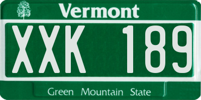 VT license plate XXK189