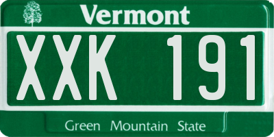 VT license plate XXK191